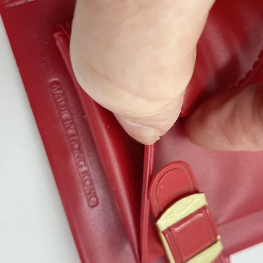 VTG 70s Walt Disney‎ Productions Minnie Mouse Red Plastic Wallet 80s Theme Park